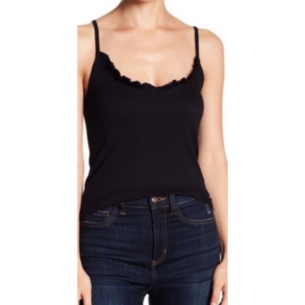 KNOW.ONE.CARES Black Ruffle Tank Top - Small